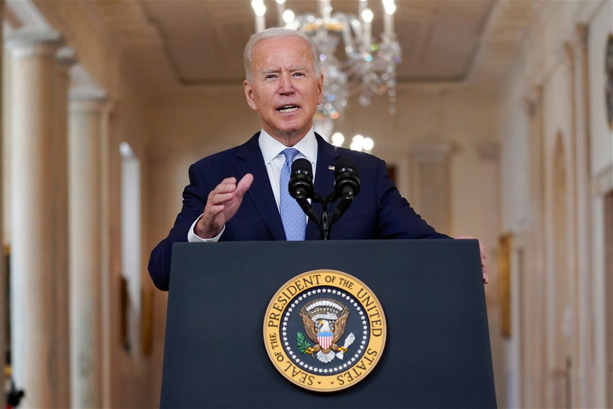 <i>Evan Vucci/AP</i><br/>President Joe Biden speaks about the end of the war in Afghanistan from the White House