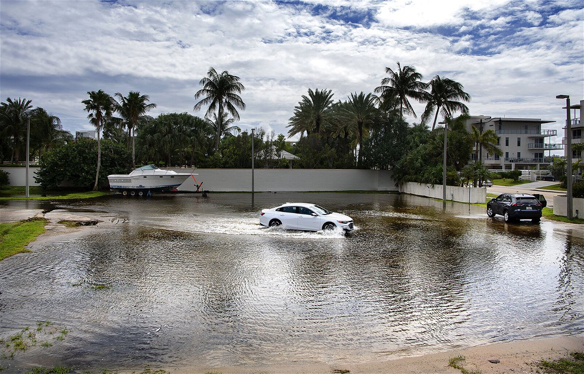 <i>IBL/Shutterstock</i><br/>King Tides caused this coastal flooding in northern Miami Beach in October 2020.