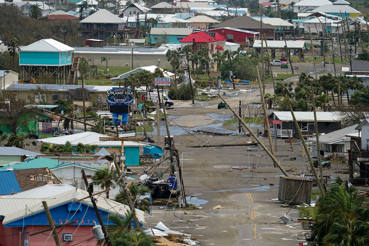 <i>Gerald Herbert/AP</i><br/>The remains of destroyed homes in Grand Isle