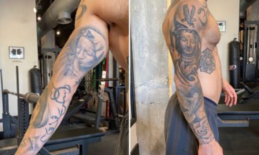 Karout has tattoos on his body which he says tells his story.