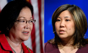 Sen. Mazie Hirono of Hawaii (left) and Rep. Grace Meng of New York co-sponsored the Covid-19 Hate Crimes Act