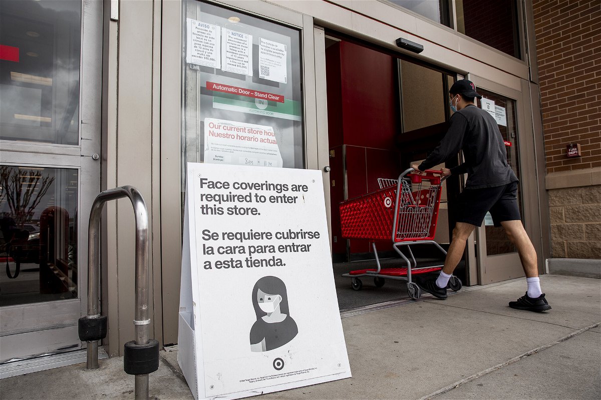 <i>Scott Dalton/Bloomberg/Getty Images</i><br/>A shopper wearing a protective mask enters a Target Corp. store in Houston