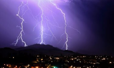Lightning strikes an area near Sugarloaf Ridge State Park outside of Santa Rosa