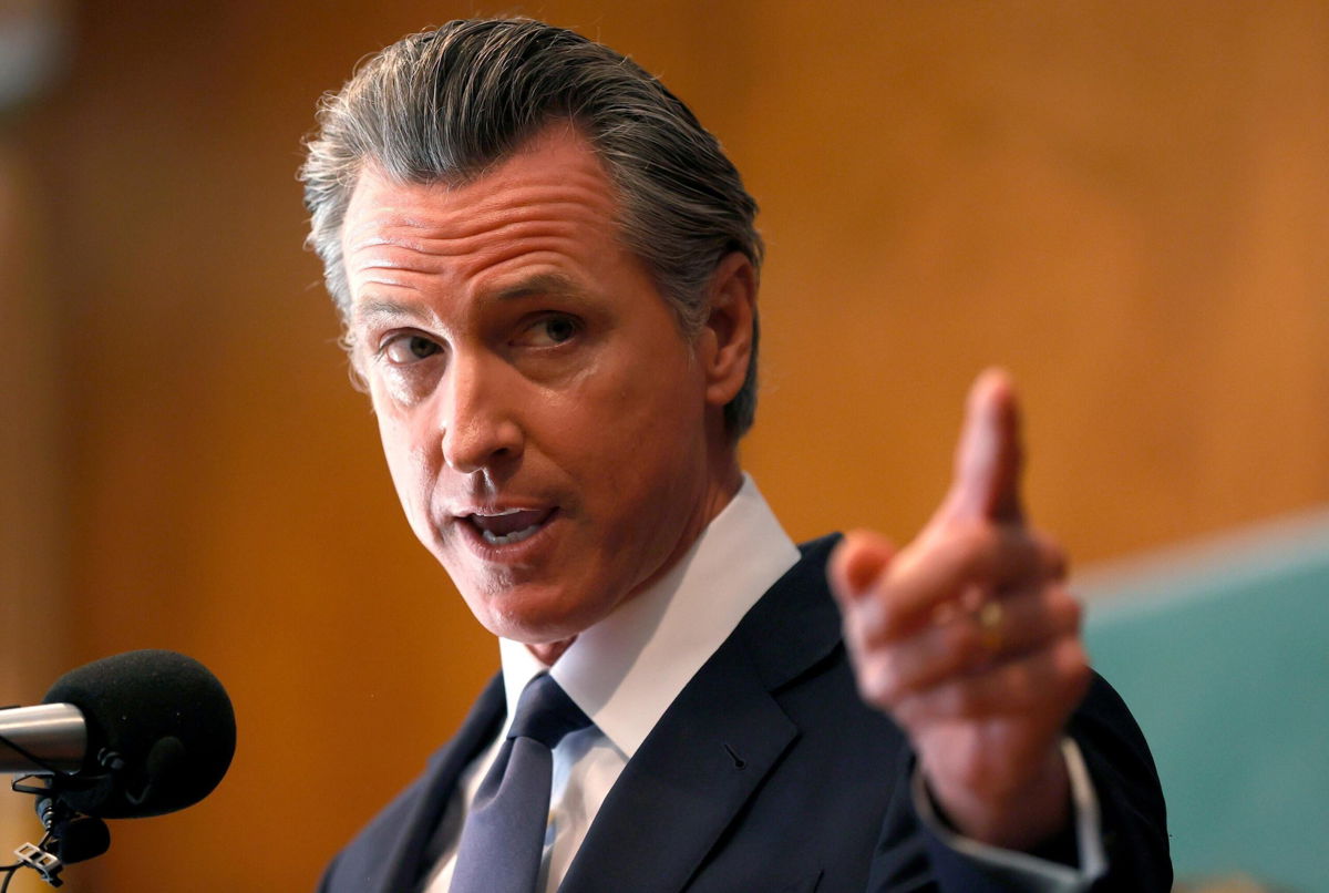 <i>Justin Sullivan/Getty Images</i><br/>California will add the Covid-19 vaccination to immunizations required for in-person school attendance. California Governor Gavin Newsom is seen here in San Francisco