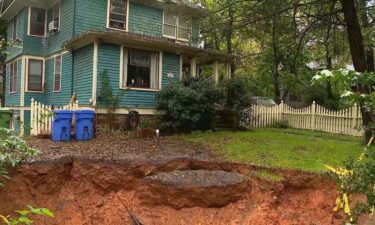 A sinkhole located on private property along in Asheville