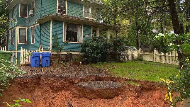 <i>WLOS</i><br/>A sinkhole located on private property along in Asheville