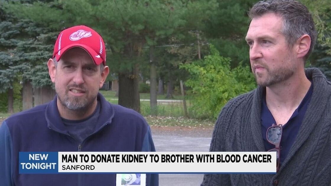 <i>WNEM</i><br/>Chris German (right) will donate a kidney to his brother Eric (left) who suffers from blood cancer.