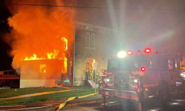 Fire engulfs the Dauphin-Middle Paxton Historical Society building on October 17 just hours after the organization's Heritage Day celebration.