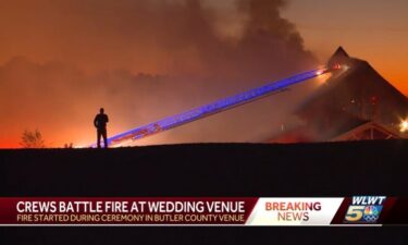 Fire engulfs a building at Hanover Reserve in Butler County