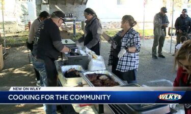 Volunteers gather on October 16 for  "Cooking for the Community