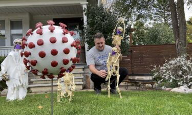 A Grafton nurse practitioner and the nine skeletons on his front lawn have a message for passers-by