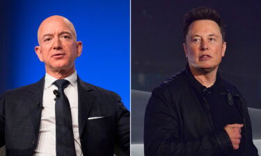 Amazon founder Jeff Bezos has a net worth of $197 billion. Elon Musk (right)