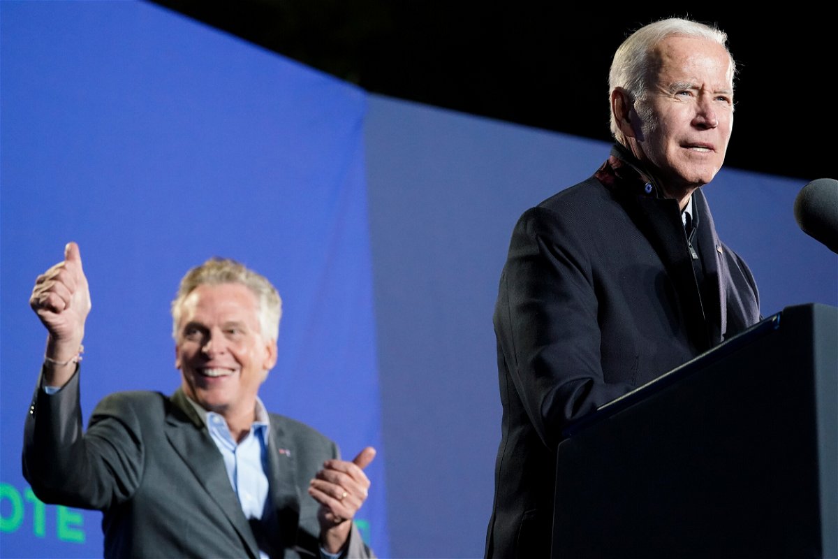 <i>Alex Brandon/AP</i><br/>President Joe Biden on Tuesday excoriated Virginia Republican Glenn Youngkin during his final event with Democrat Terry McAuliffe ahead of next week's election