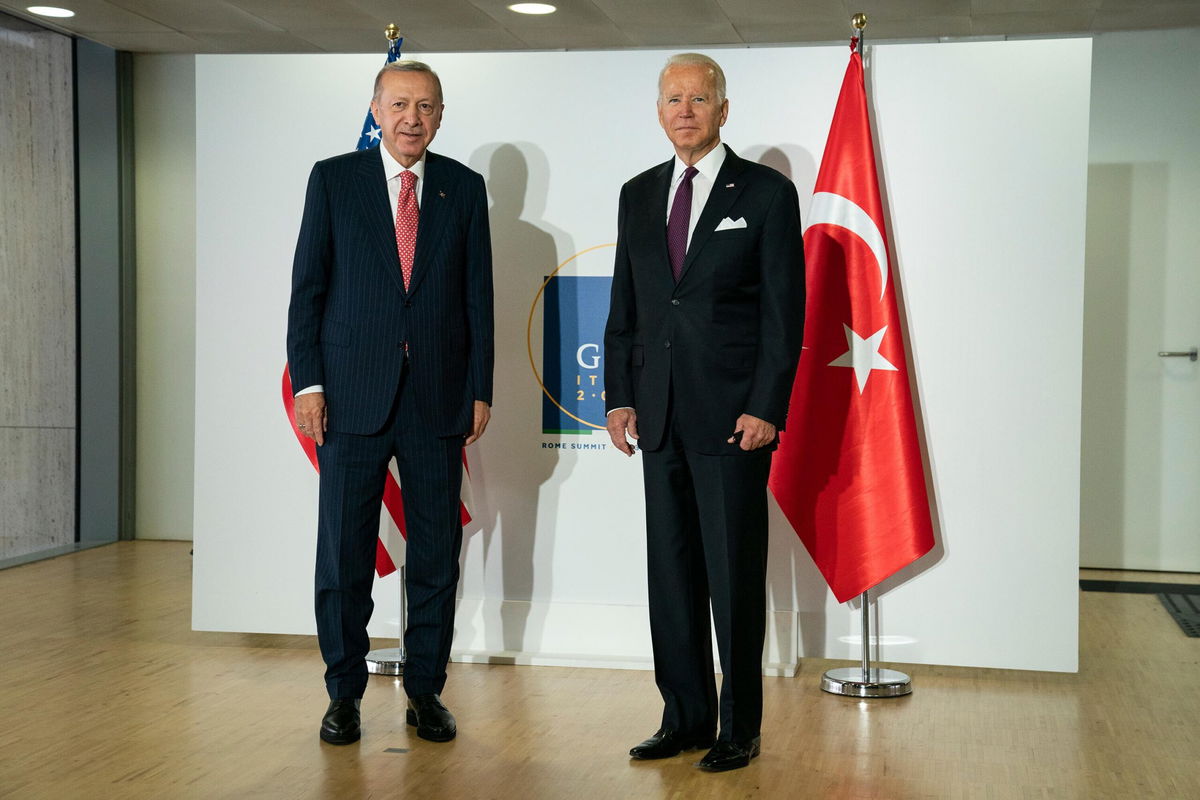 <i>Evan Vucci/AP</i><br/>President Joe Biden meets with Turkish President Recep Tayyip Erdogan during the G20 leaders summit