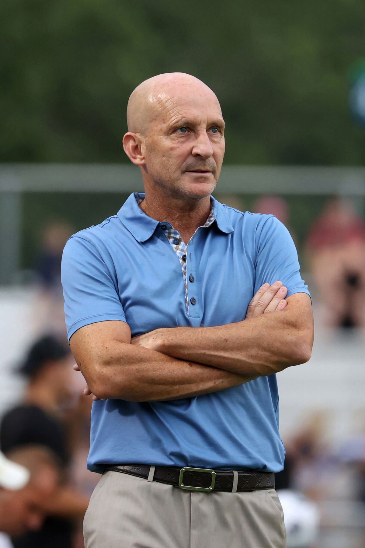 <i>Andy Mead/ISI Photos/Getty Images North America/Getty Images</i><br/>Former head coach Paul Riley of the North Carolina Courage denied the sexual misconduct accusations in The Athletic report.