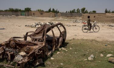 Senior Pentagon official says ISIS-K could be capable of attacking the United States next year. Pictured is a destroyed car on July 15