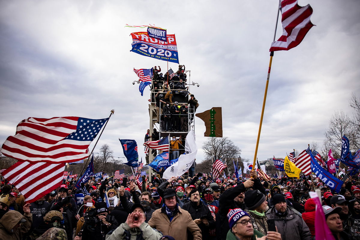 <i>Samuel Corum/Getty Images</i><br/>Pro-Trump supporters storm the U.S. Capitol following a rally with President Donald Trump on January 6 in Washington