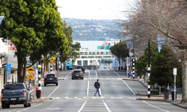 A deserted Parnell Rise is seen after a lockdown was imposed in Auckland on August 24.