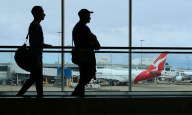 Australia officially allows vaccinated residents to travel outside the country. Pictured is the Sydney Airport on March 10