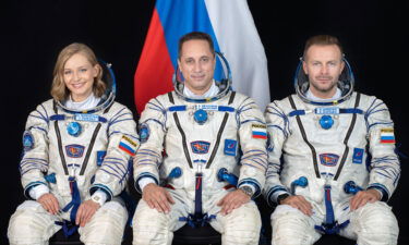 Soyuz MS-19 crew members include (from left) actress Yulia Peresild