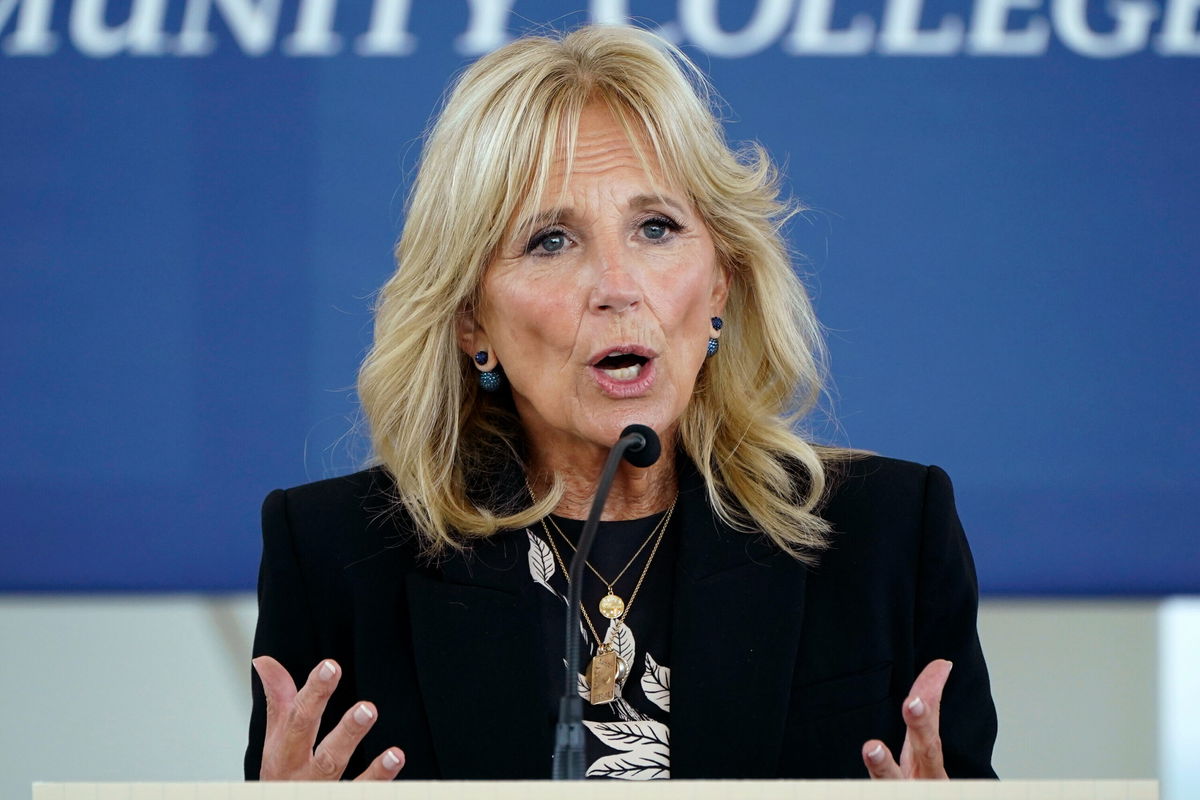 <i>Charlie Neibergall/AP</i><br/>Dr. Jill Biden talked about how lost she was after Beau died. Biden is shown here during a visit to Des Moines Area Community College in Ankeny