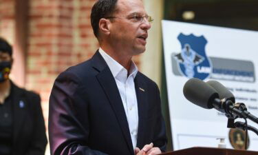 Pennsylvania Attorney General Josh Shapiro speaks during a press conference at the Council on Chemical Abuse (COCA) RISE Center in Reading