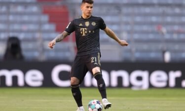 France and FC Bayern Munich defender Lucas Hernández has until October 28 to voluntarily enter prison after breaking a restraining order in 2017. Hernández is shown here playing for Bayern Munich at Allianz Arena on May 22
