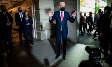 President Joe Biden in a speech on Monday is set to push Congress to raise the debt ceiling to avoid the US defaulting on its debt for the first time ever. Biden and Speaker of the House Nancy Pelosi are shown here after a meeting with House Democrats on Capitol Hill on Friday