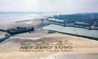 Giant sand art adorned England's New Brighton Beach in May to highlight the forthcoming COP26 global climate conference in Glasgow.