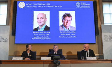 Benjamin List and David MacMillan are announced as winners of the 2021 Nobel prize in chemistry