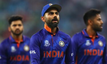 Virat Kohli of India looks on during the ICC Men's T20 World Cup match between India and Pakistan at Dubai International Stadium on October 24