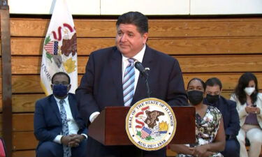 Illinois workers are challenging an executive order by Gov. J.B. Pritzker which requires state employees to be vaccinated for Covid-19.Pritzker is shown here speaking at an event in August.