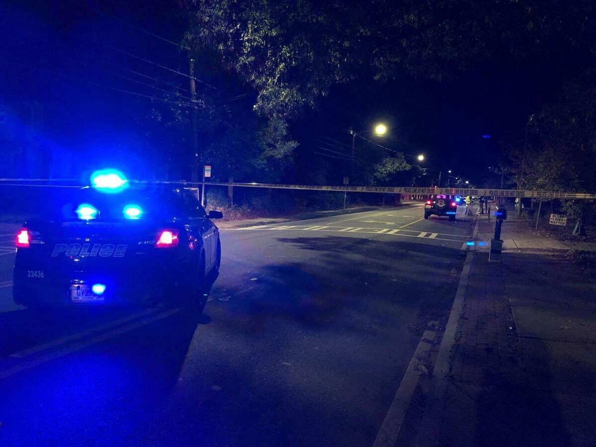 <i>WGCL</i><br/>Police officers block off the area of an accident that resulted in the death of a young child trick or treating on October 31 in Atlanta