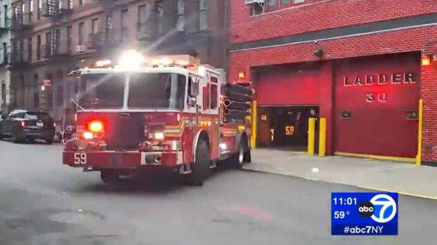 <i>WABC</i><br/>A fire truck leaves a station in New York City. More than 2