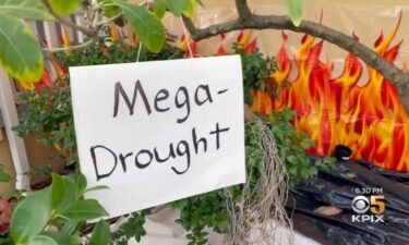 A climate change display sits in front of a Berkely