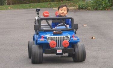A little boy in Wellesley went trick-or-treating in style