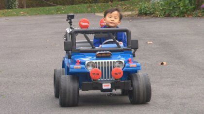 <i>WBZ</i><br/>A little boy in Wellesley went trick-or-treating in style