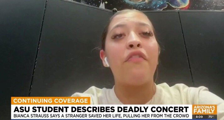 <i>KTVK / KPHO</i><br/>Arizona State student Bianca Strauss is giving a firsthand account of the chaos at the deadly AstroWorld Festival in Houston over the weekend.