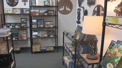 <i>KTVK / KPHO</i><br/>There are no missing pieces in the production line at Whimsy Wood Puzzles in Phoenix. Owner Jeffrey Campbell says from start to finish