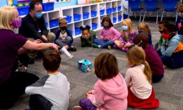 Teachers and students at Hall Fletcher Elementary School in Asheville