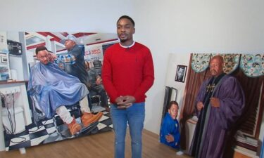 Artist Tyler Ballon paints work depicting Black culture.