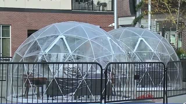 <i>KETV</i><br/>Igloos line the street of the Capitol District in Omaha