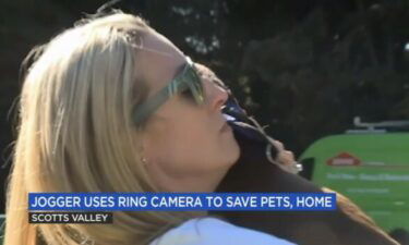 Courtney Polito holds one of her pets that a  stranger helped save after her Scotts Valley
