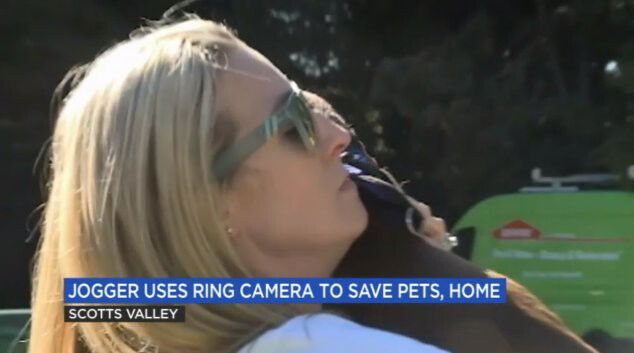 <i>KGO</i><br/>Courtney Polito holds one of her pets that a  stranger helped save after her Scotts Valley