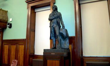 A statue of Thomas Jefferson stands in the Council Chambers at City Hall in New York City. The New York City Public Design Commission voted unanimously on November 15 to approve the statue's long-term loan to the New-York Historical Society.