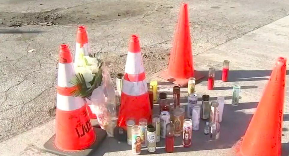 <i>KABC</i><br/>James Vargas was with his wife and children when he was gunned down. Loved ones erected this memorial in his honor.