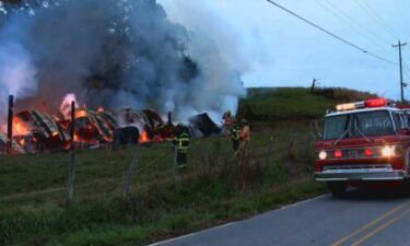 An arson investigation is underway in Buncombe County