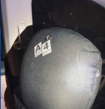 <i>Portland Police Bureau/KPTV</i><br/>One of the bullets hit the back of driver's headrest. No one was injured.