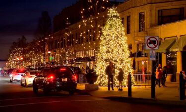 A 20-foot-plus Christmas tree now sits at the corner of Page Avenue and Battle Square Park in the Grove Arcade.