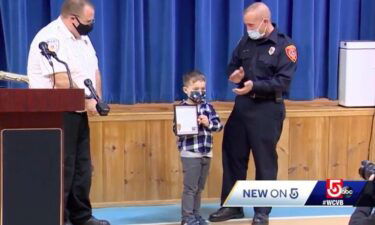 5-year-old Cayden Galambos is being honored as a hero for his role in evacuating his mother and siblings from their Massachusetts home when the family's carbon monoxide alarms sounded during October's nor'easter.
